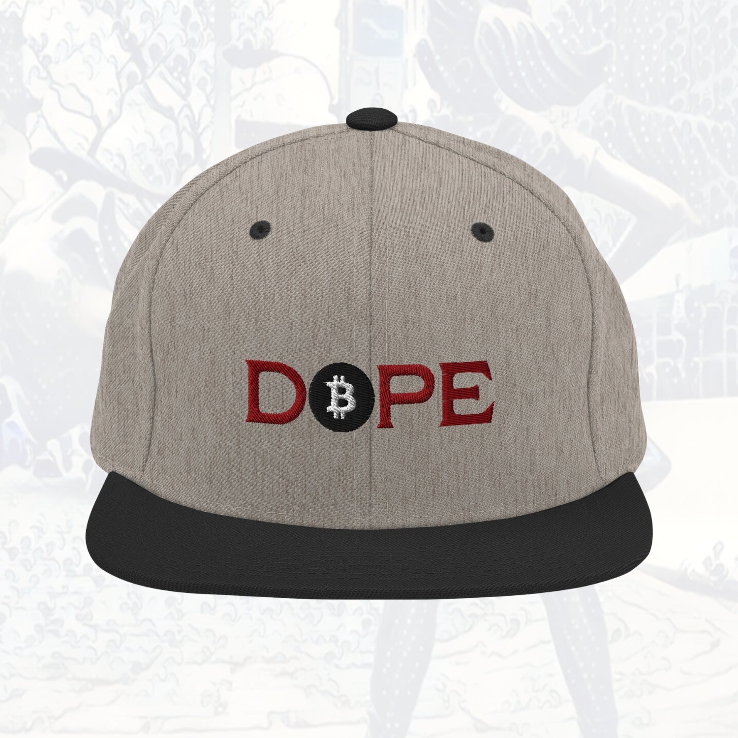 Bitcoin Is Dope D₿pe Genesis Snapback Hat Heathers + Black Edition