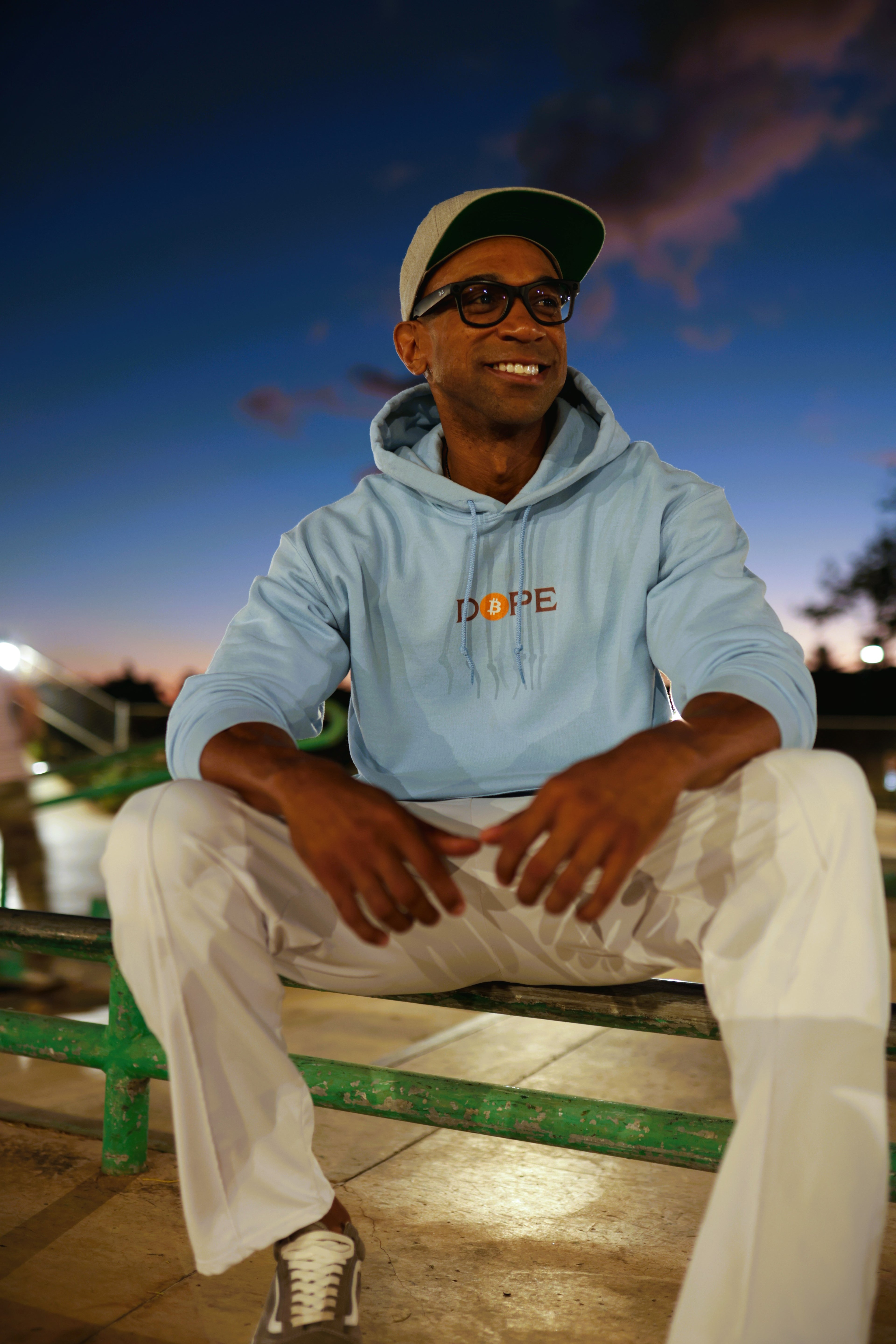 Bitcoin is Dope Genesis D₿PE Hoodie Light Blue Edition