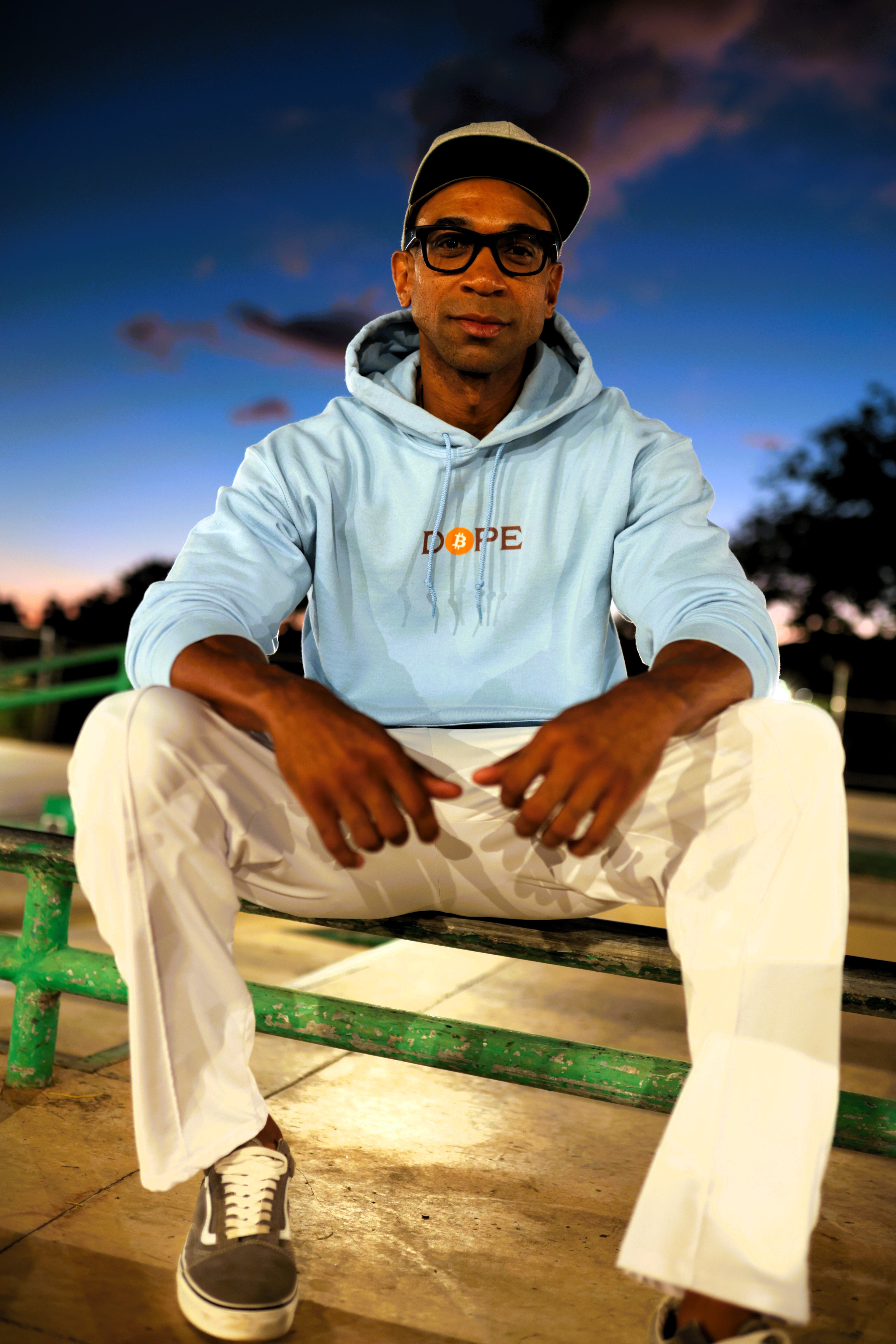 Bitcoin is Dope Genesis D₿PE Hoodie Light Blue Edition