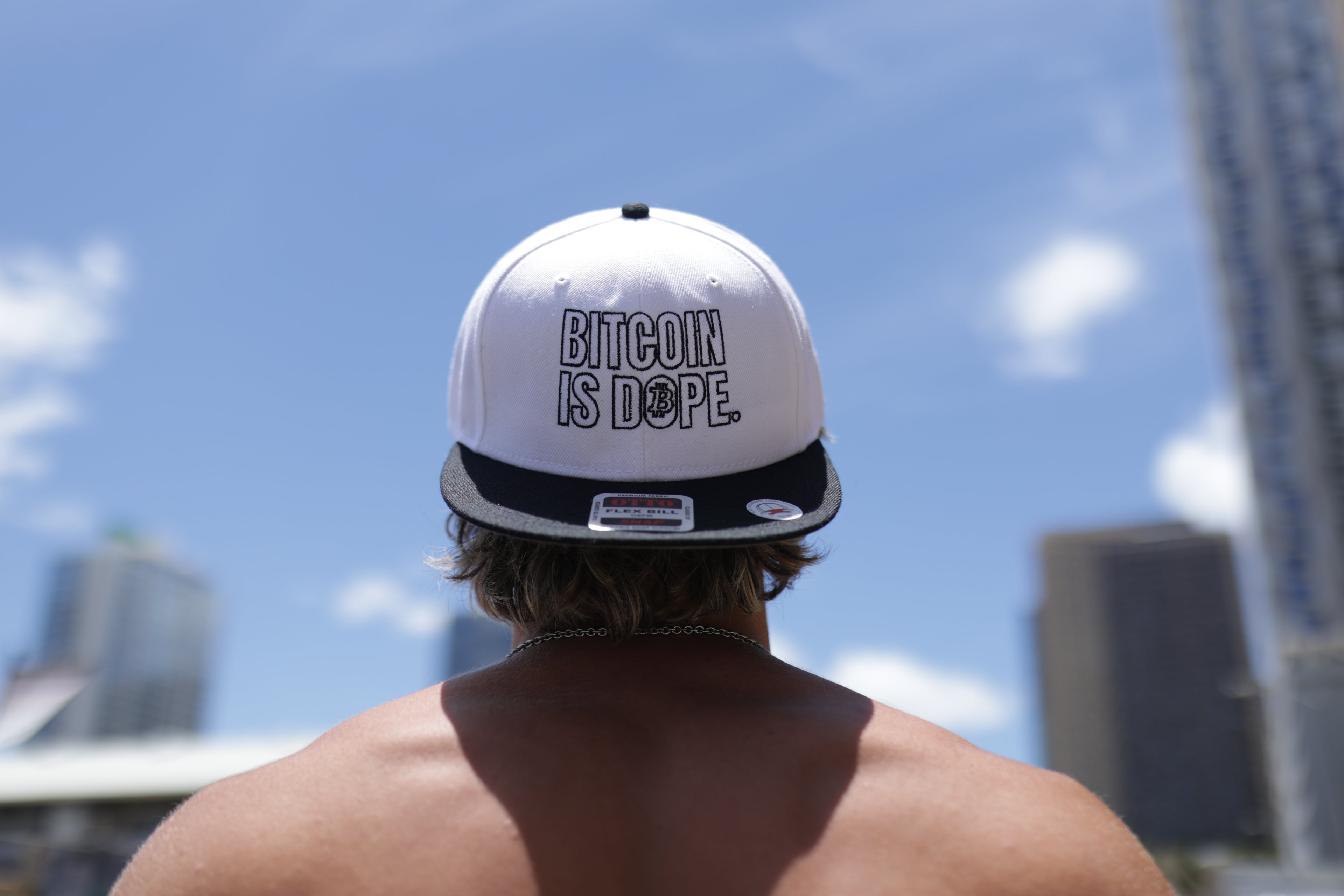 Bitcoin Is Dope Genesis Snapback Hat White + Black Edition