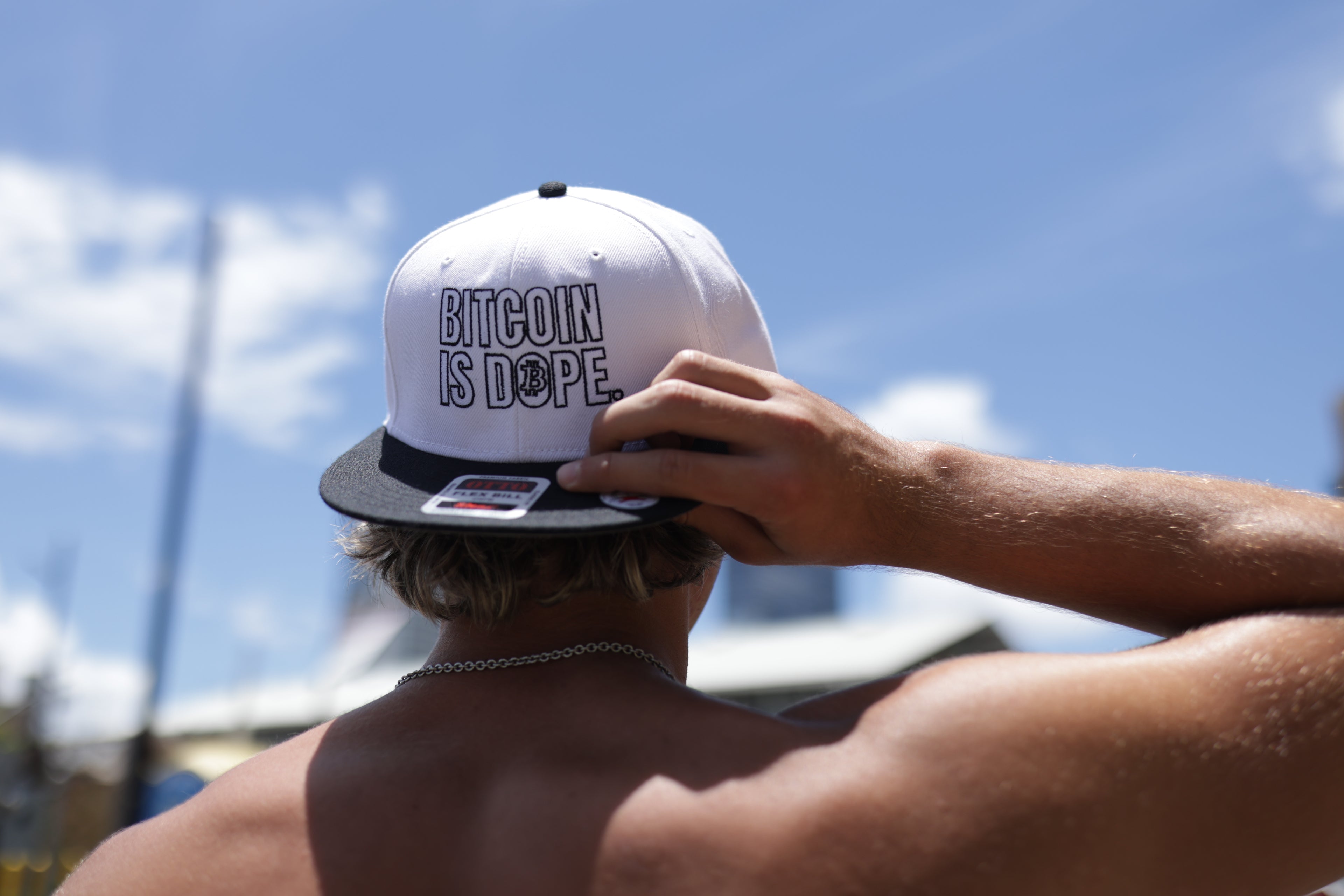 Bitcoin Is Dope Genesis Snapback Hat White + Black Edition