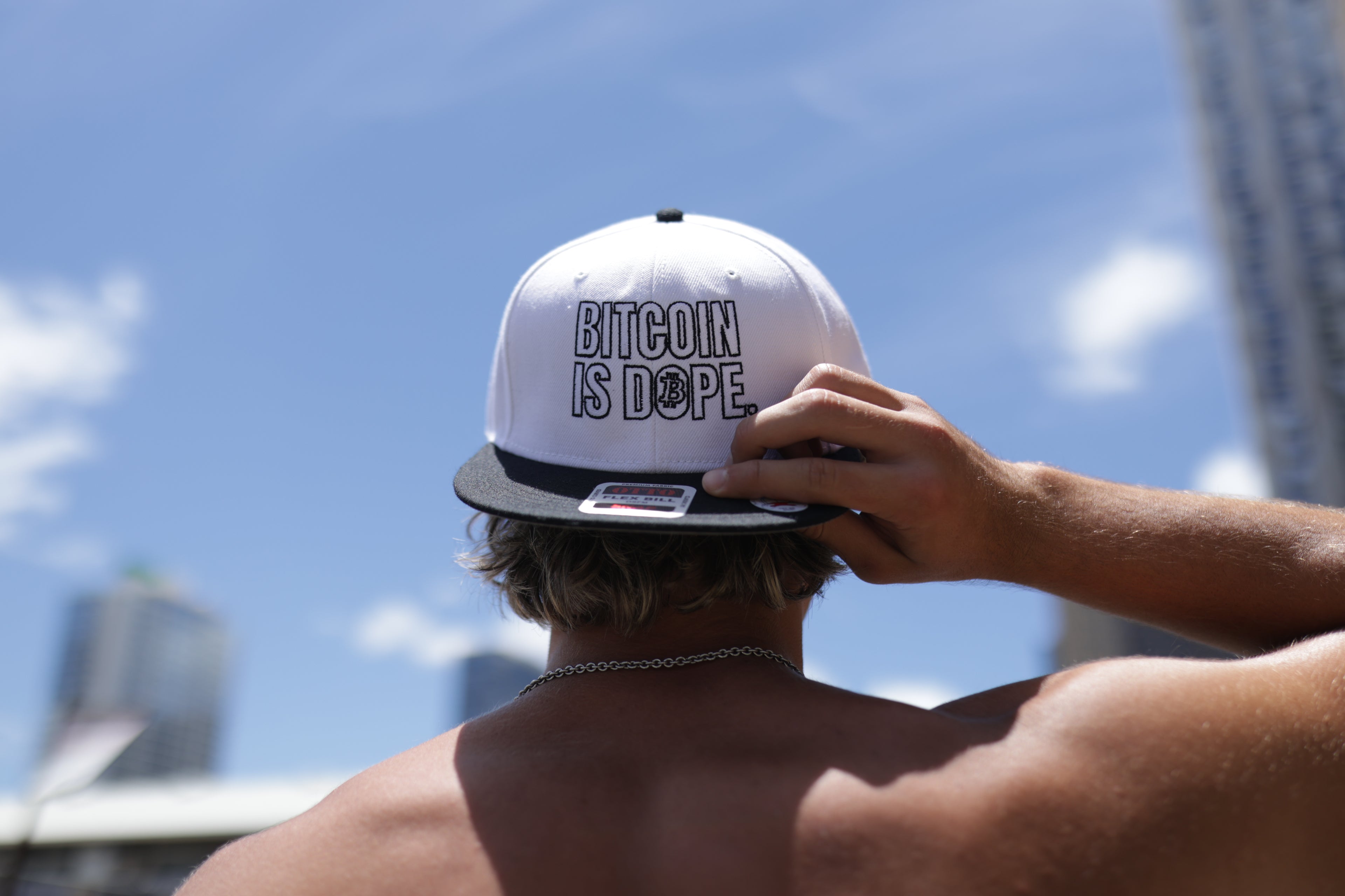 Bitcoin Is Dope Genesis Snapback Hat White + Black Edition