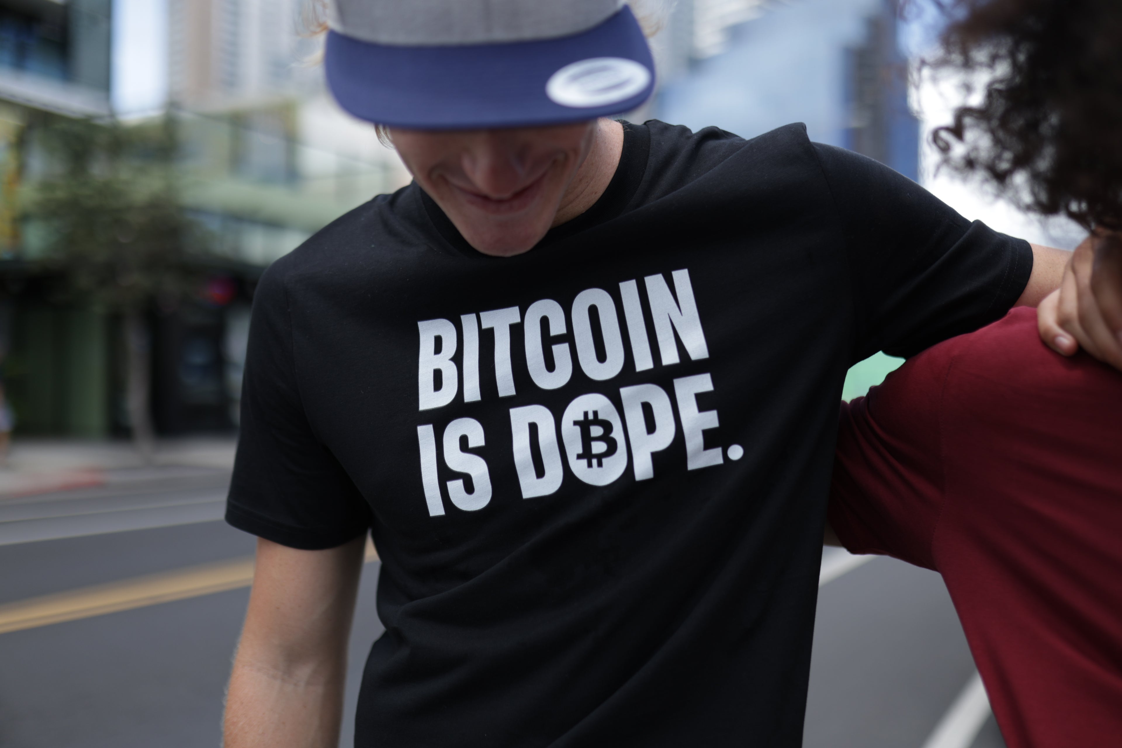 Bitcoin Is Dope D₿pe Genesis Snapback Hat Heathers + Navy Edition
