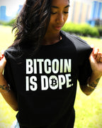 Bitcoin is Dope Genesis Dr₿p Premium Tee Shirt Bitcoin Freedom Black Edition 100% cotton