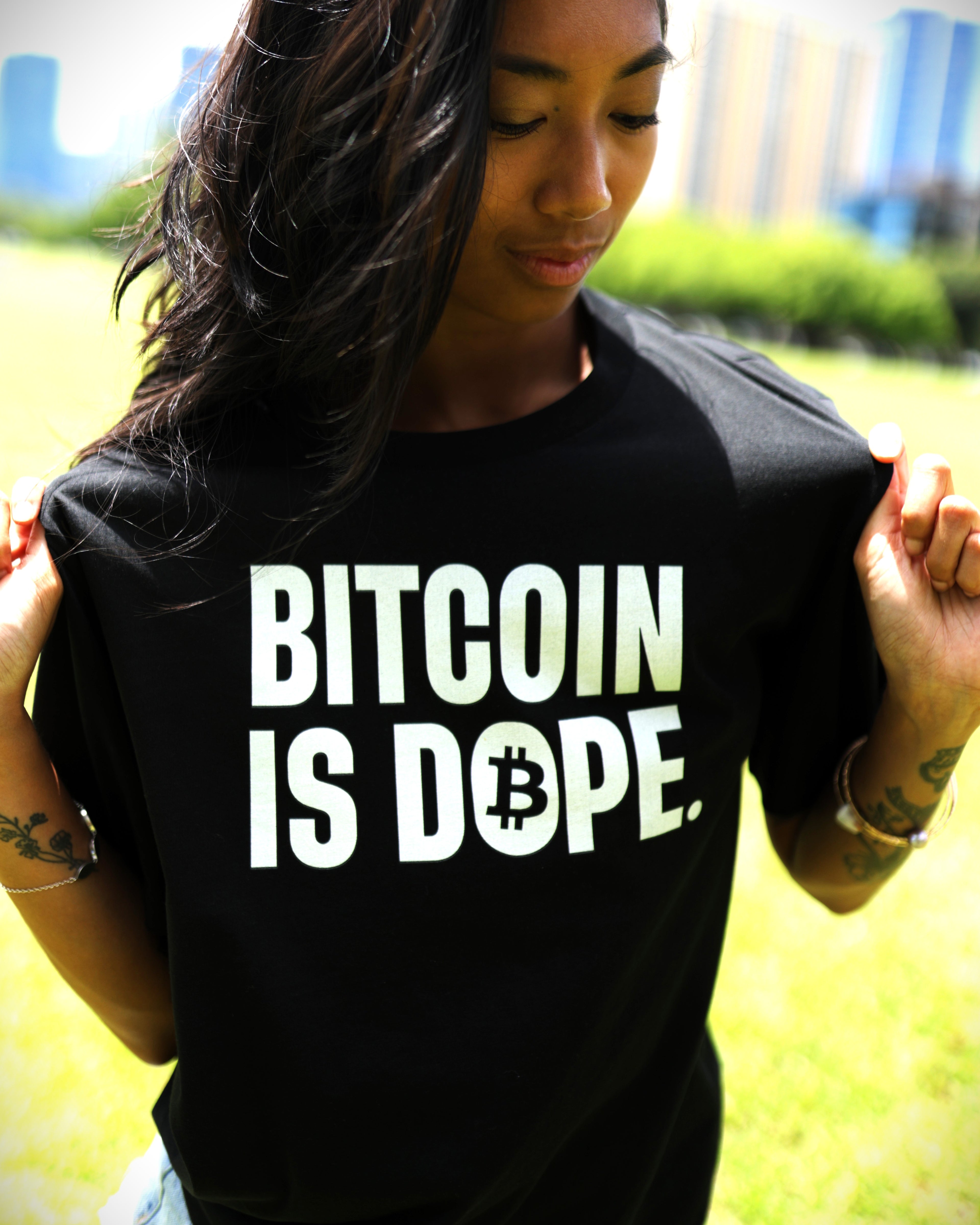 Bitcoin is Dope Genesis Dr₿p Premium Tee Shirt Bitcoin Freedom Black Edition 100% cotton