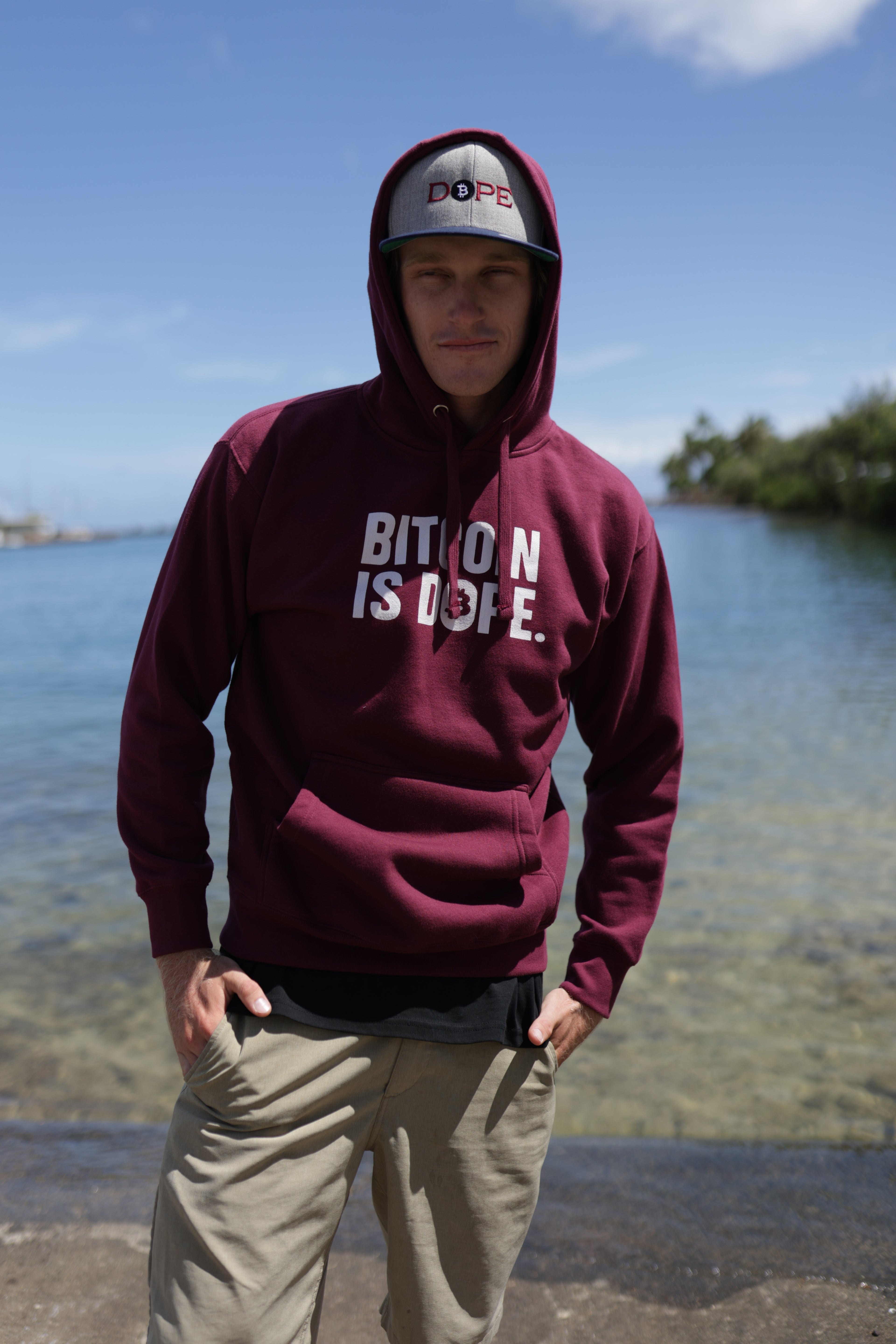 Bitcoin Is Dope Genesis HODLers Premium Hoodie Burgundy Edition