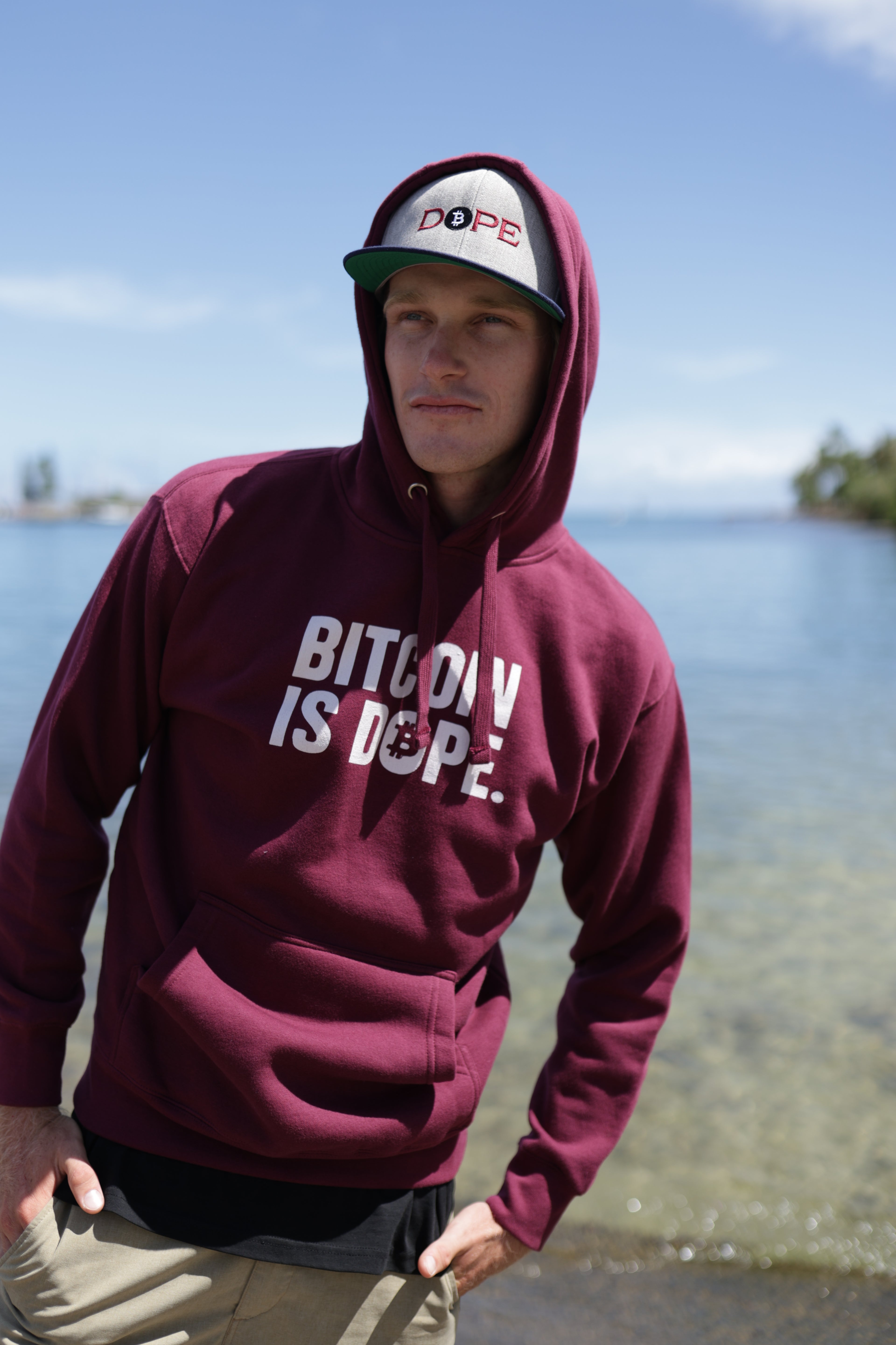 Bitcoin Is Dope Genesis HODLers Premium Hoodie Burgundy Edition