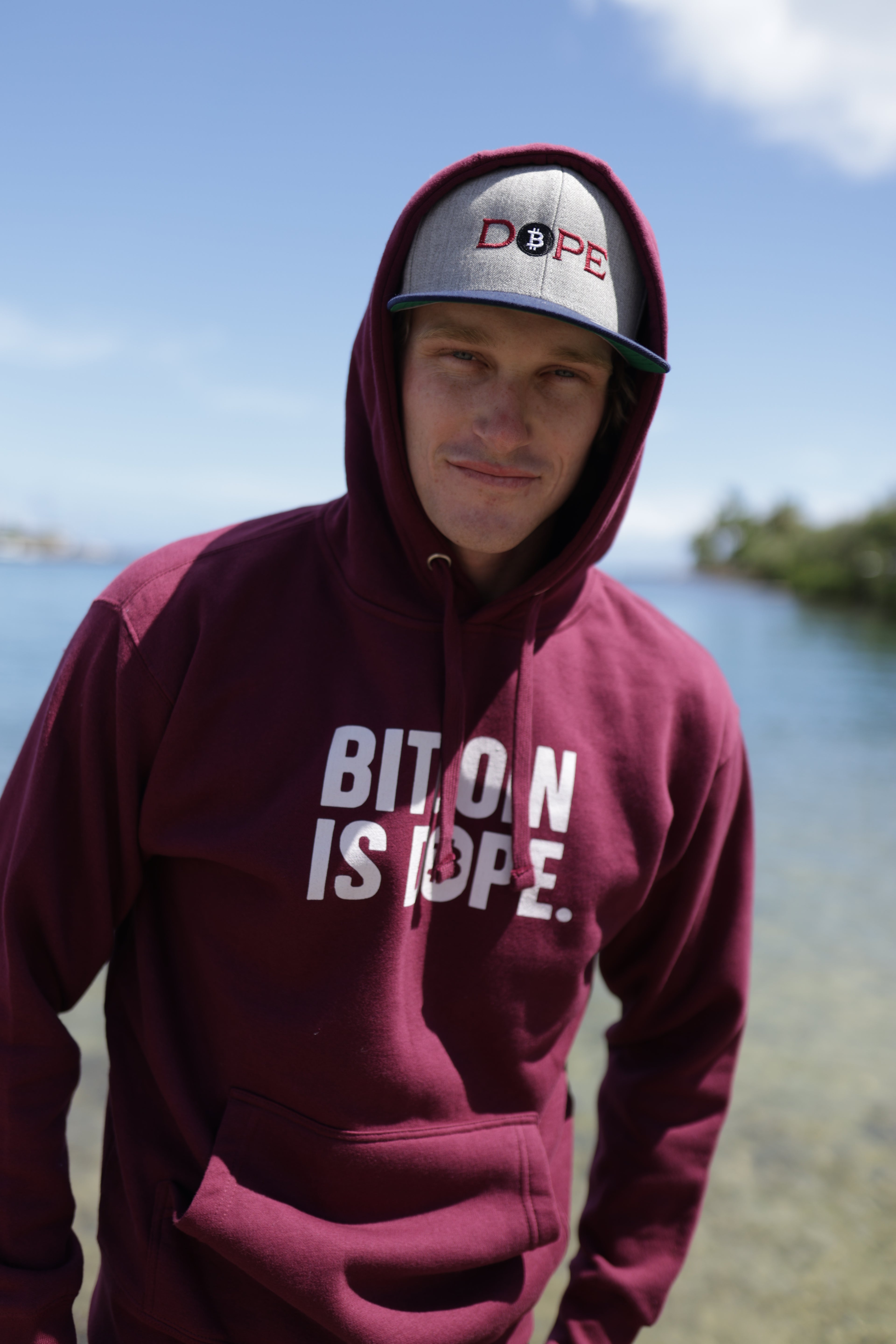Bitcoin Is Dope Genesis HODLers Premium Hoodie Burgundy Edition