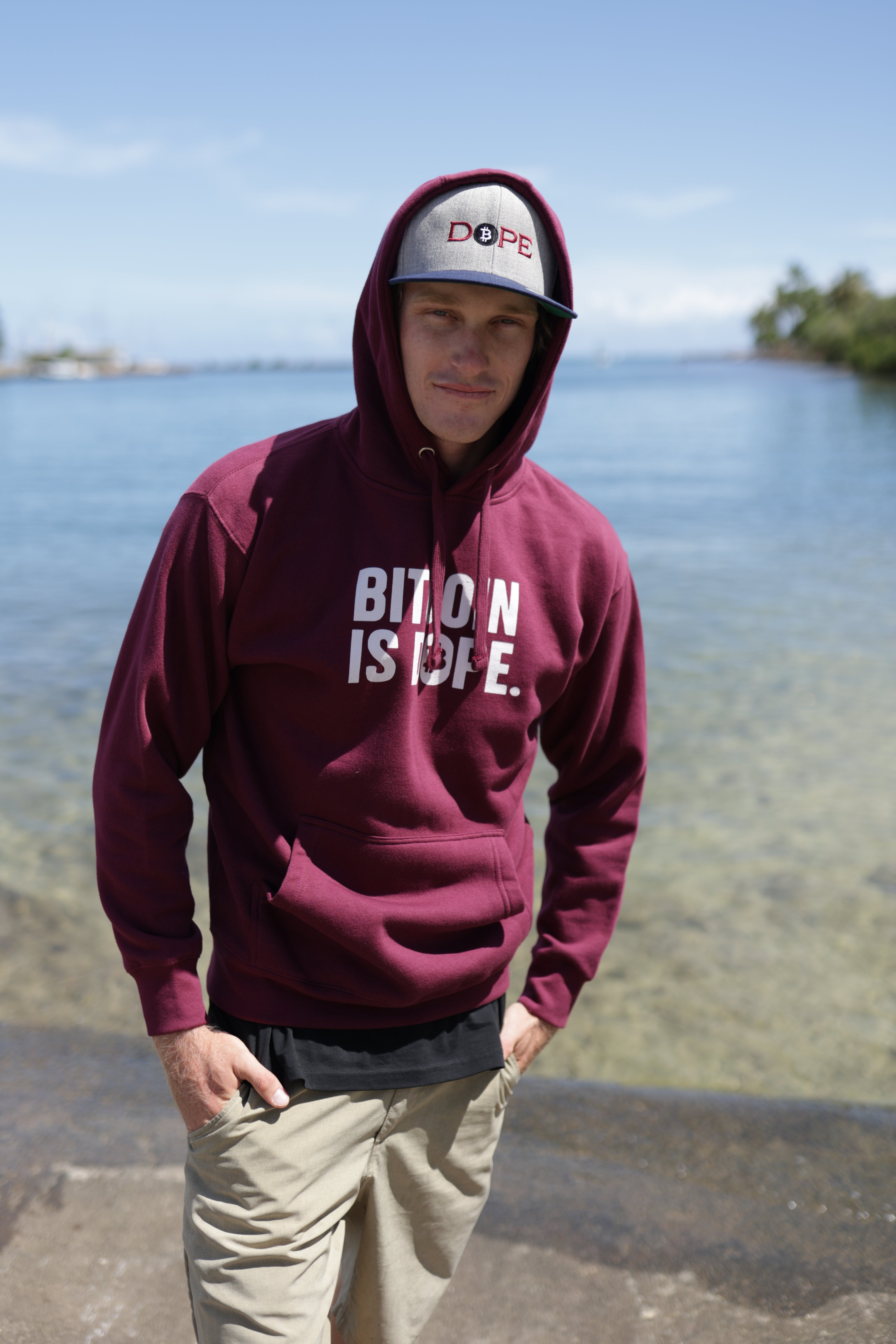 Bitcoin Is Dope Genesis HODLers Premium Hoodie Burgundy Edition