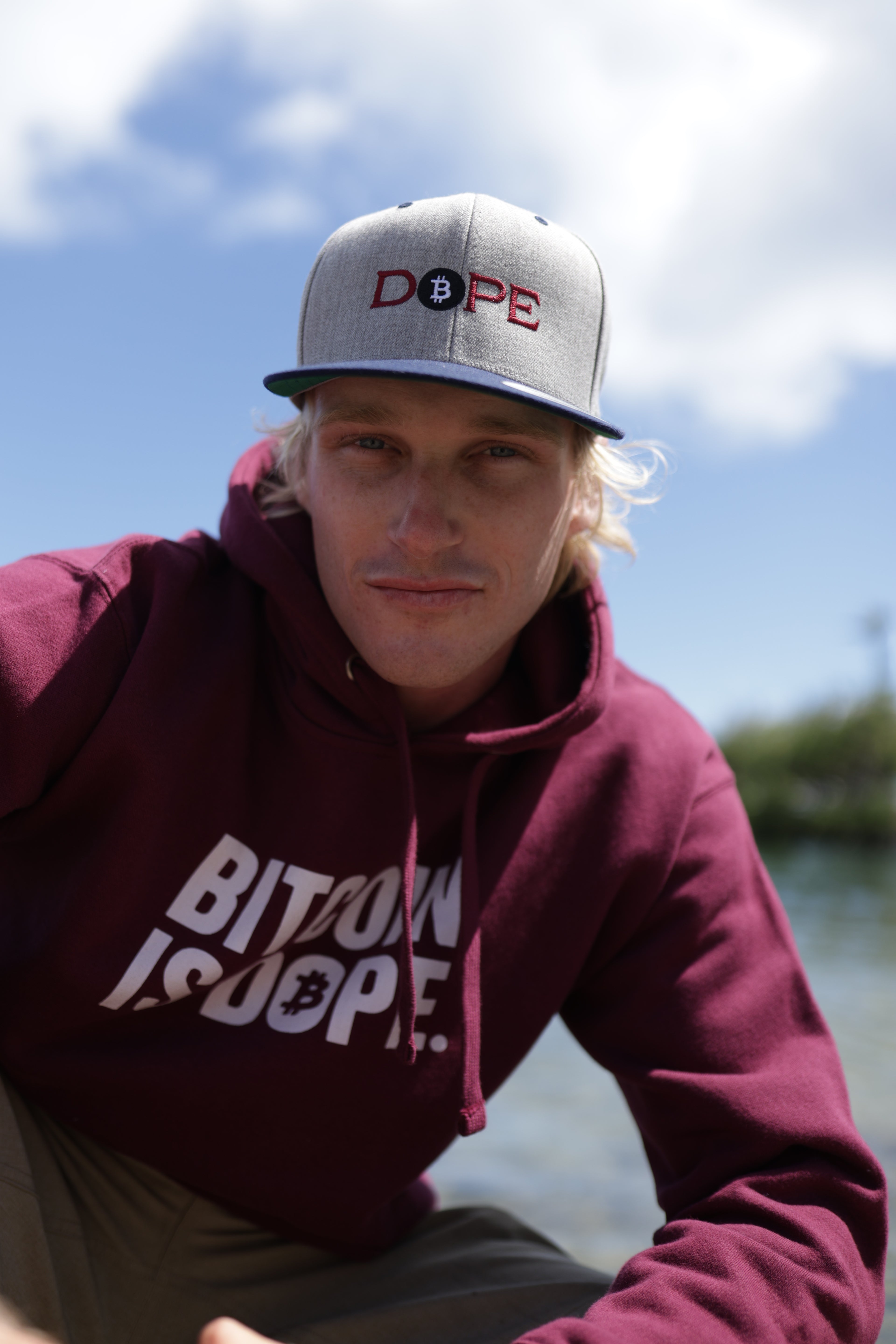 Bitcoin Is Dope D₿pe Genesis Snapback Hat Heathers + Navy Edition