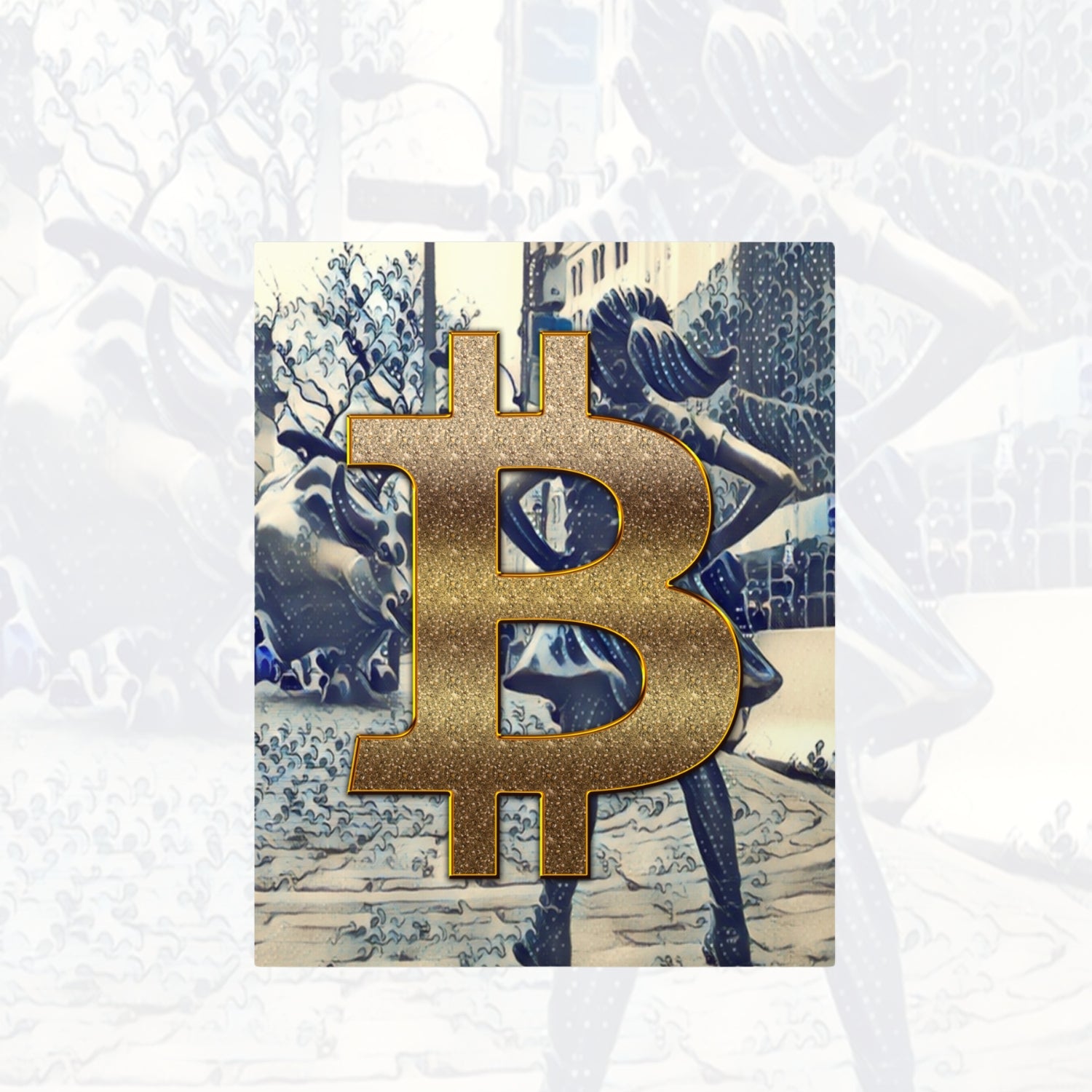 Bitcoin is Dope ₿ullish & Fearless Ukiyoe Fine Art Metal Print
