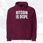 Bitcoin Is Dope Genesis HODLers Premium Hoodie Burgundy Edition
