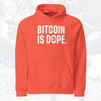 Bitcoin Is Dope Genesis HODLers Premium Hoodie Bitcoin Freedom Orange Edition