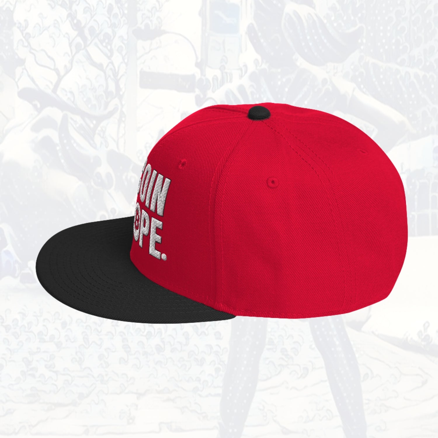 Bitcoin Is Dope Genesis Snapback Hat Red + Black Edition