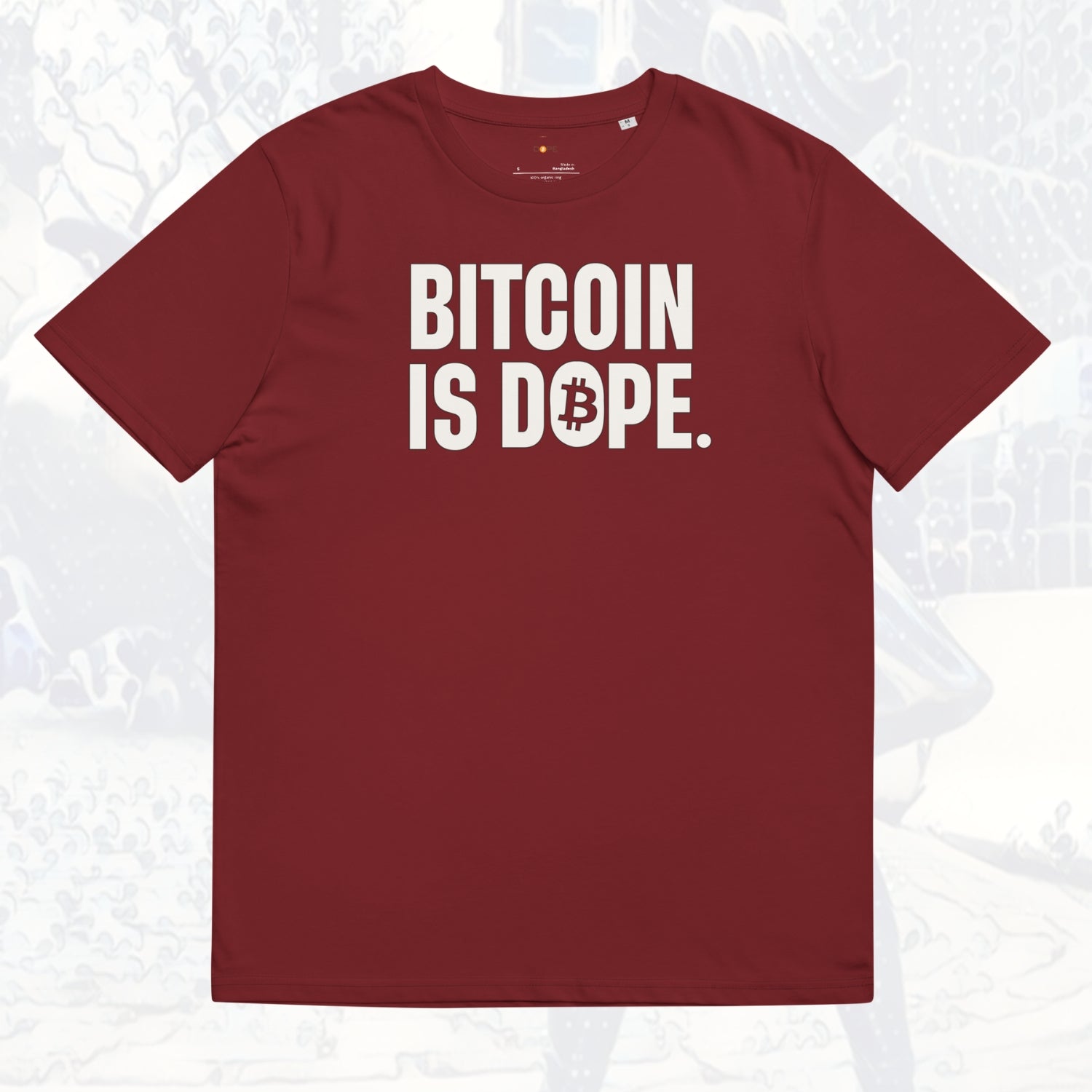 Bitcoin is Dope Genesis Dr₿p Premium Tee Shirt Bitcoin Freedom Burgundy Edition 100% cotton