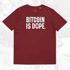 Bitcoin is Dope Genesis Dr₿p Premium Tee Shirt Bitcoin Freedom Burgundy Edition 100% cotton