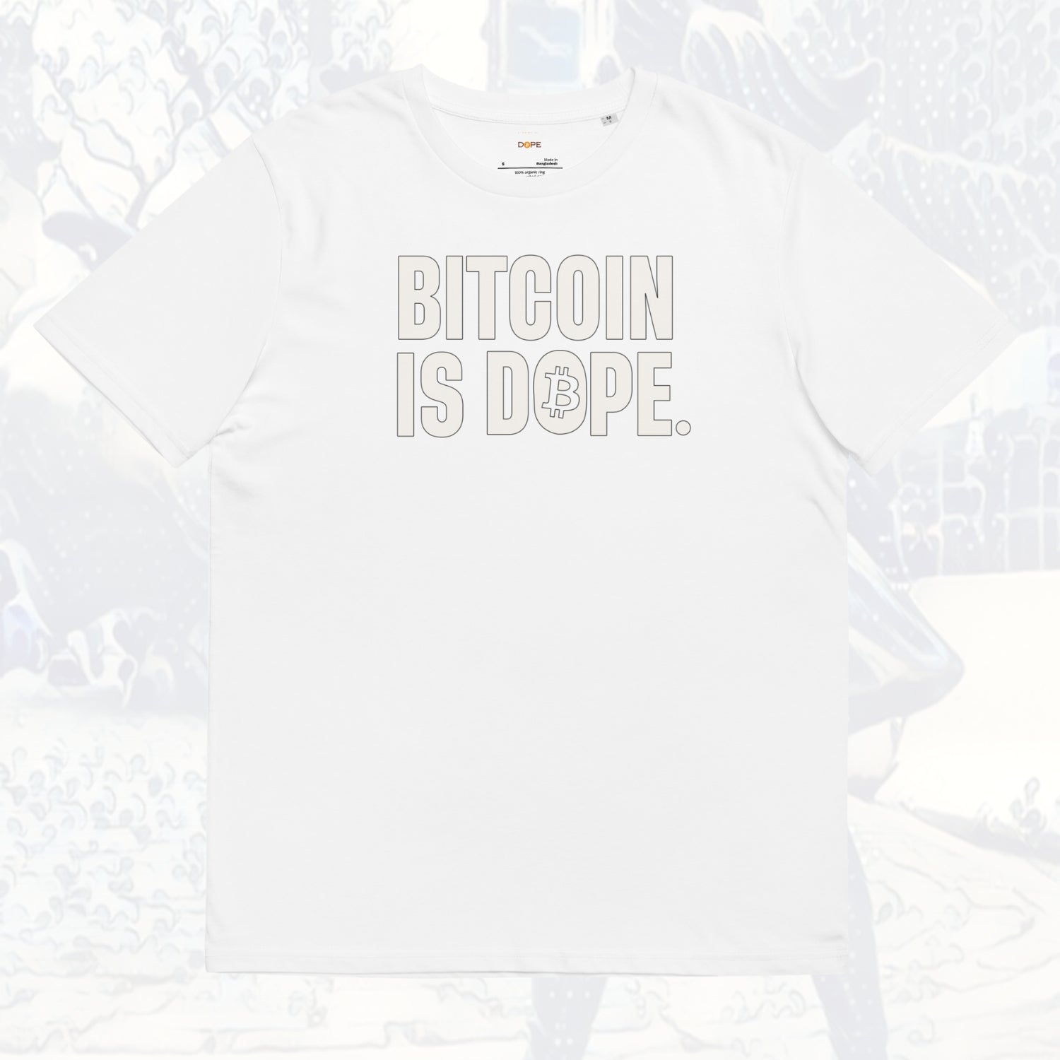 Bitcoin is Dope Genesis Dr₿p Premium Tee Shirt Bitcoin Freedom White Edition 100% cotton