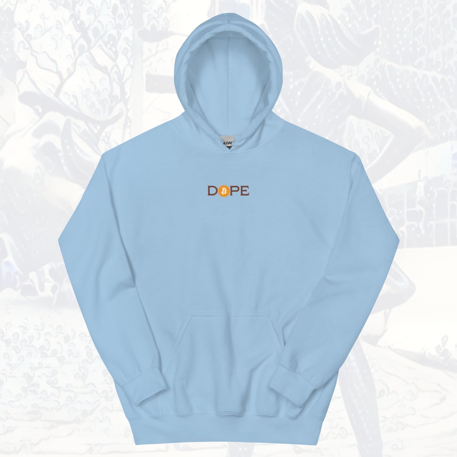 Bitcoin is Dope Genesis D₿PE Hoodie Light Blue Edition