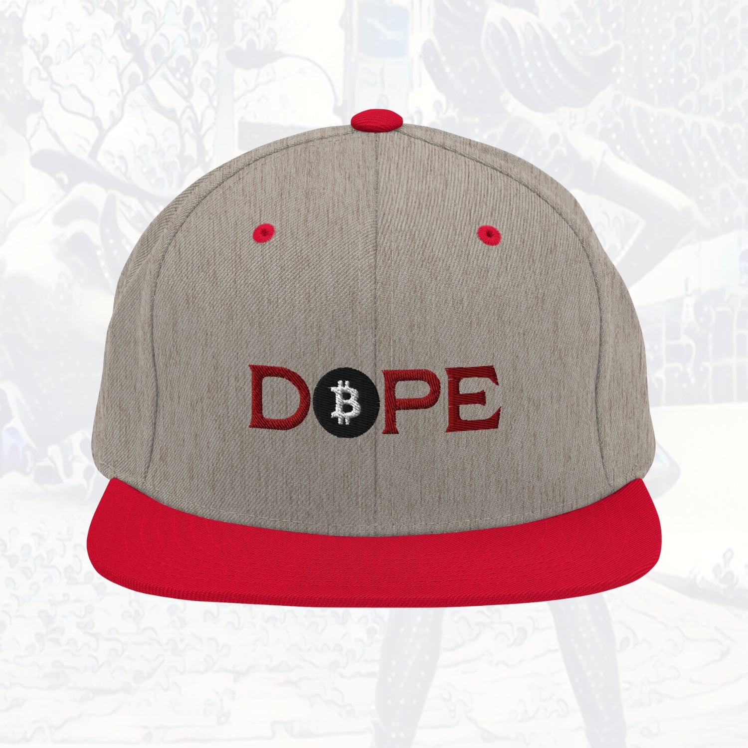 Bitcoin Is Dope D₿pe Genesis Snapback Hat Heathers + Red Edition