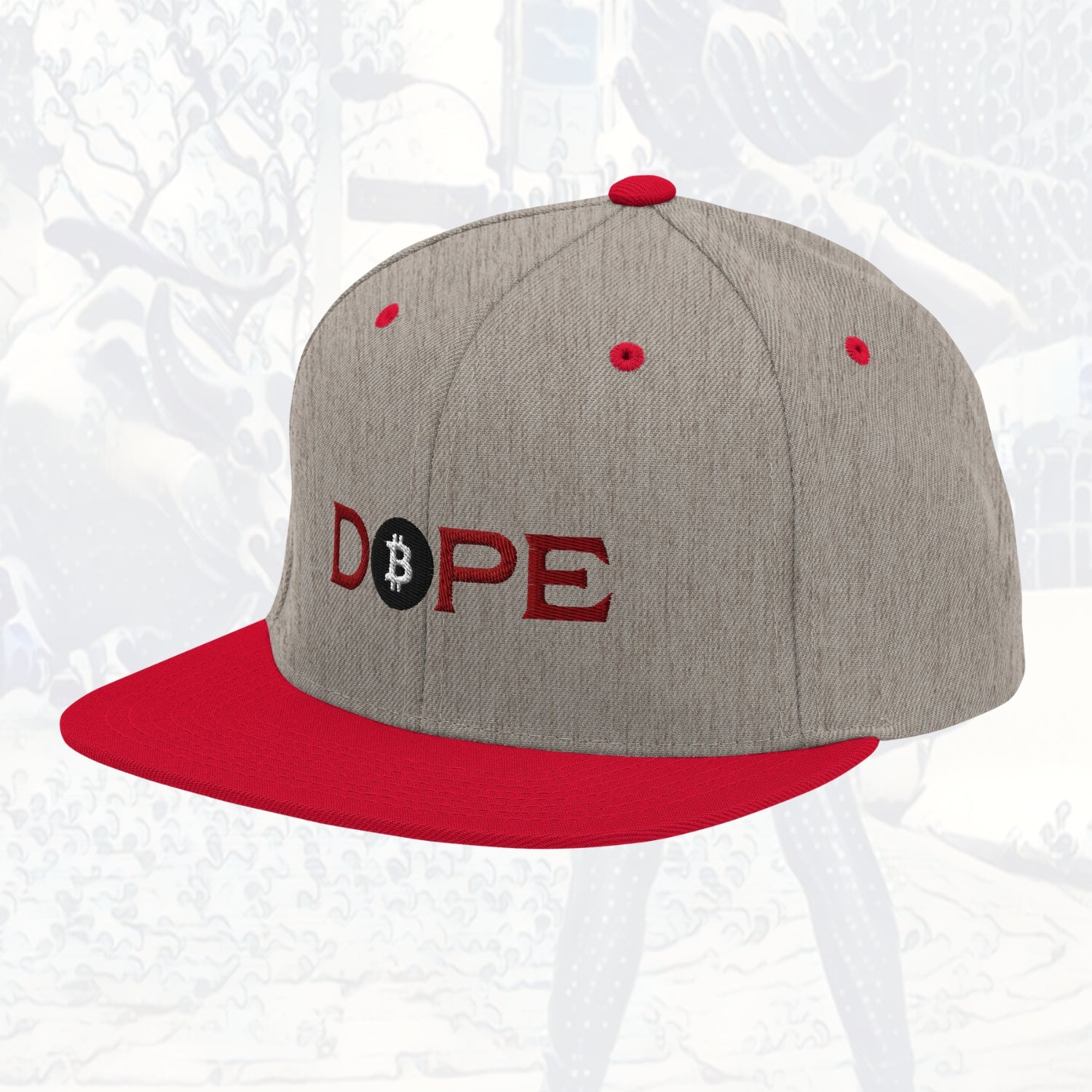 Bitcoin Is Dope D₿pe Genesis Snapback Hat Heathers + Red Edition