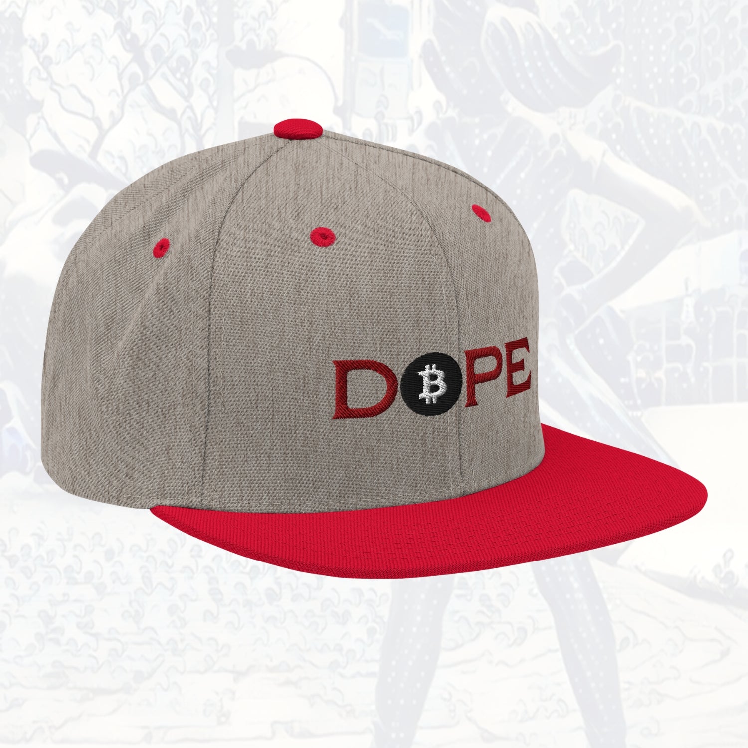 Bitcoin Is Dope D₿pe Genesis Snapback Hat Heathers + Red Edition