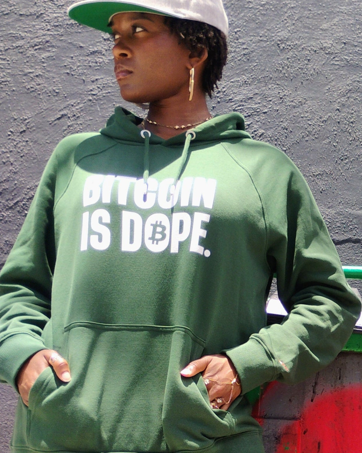 Bitcoin Is Dope Genesis HODLers Premium Hoodie Bitcoin Freedom Green Edition - Bitcoin Is Dope