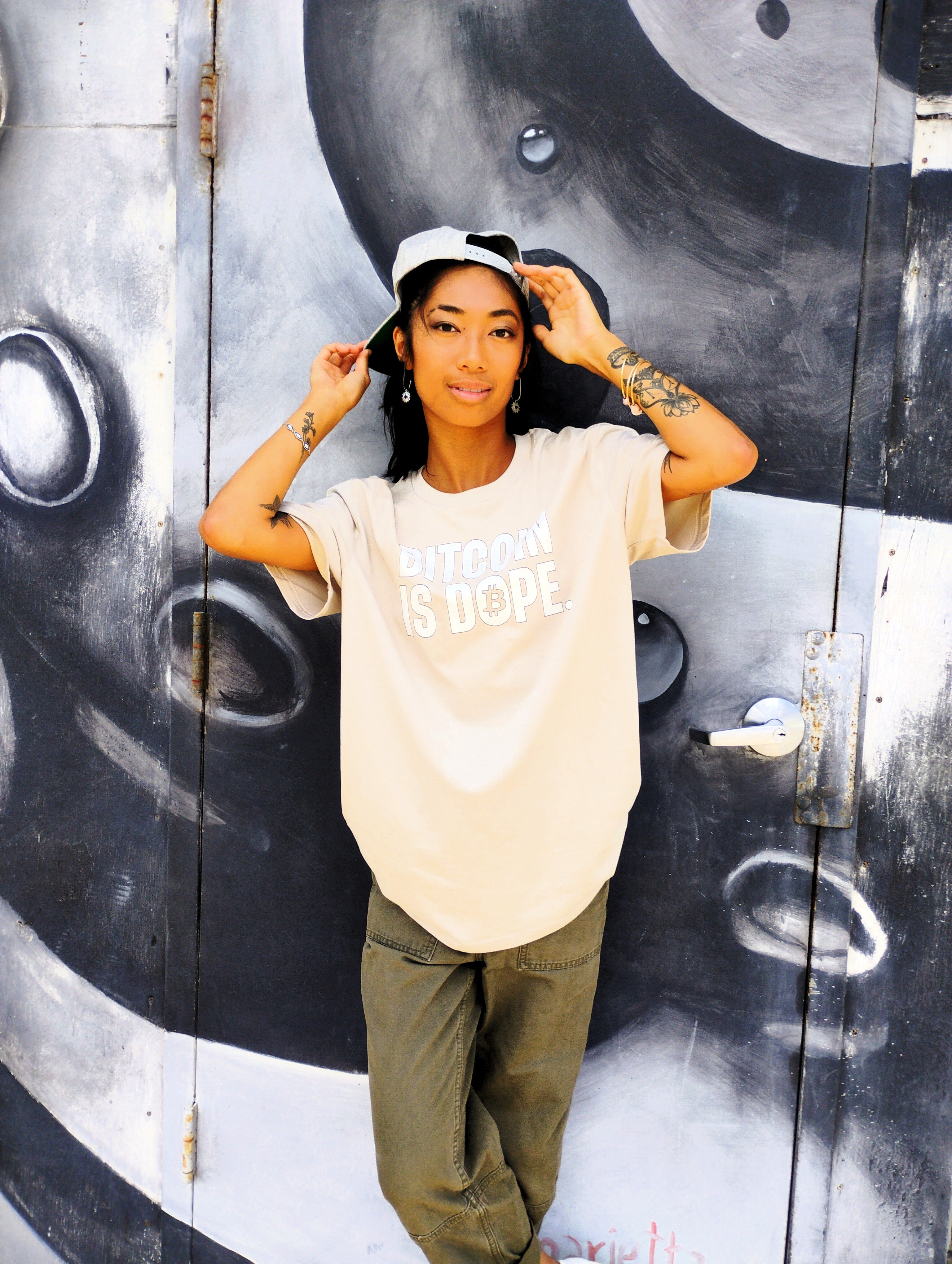 Bitcoin is Dope Genesis Dr₿p Premium Tee Shirt Bitcoin Freedom Beige Sand Edition 100% cotton