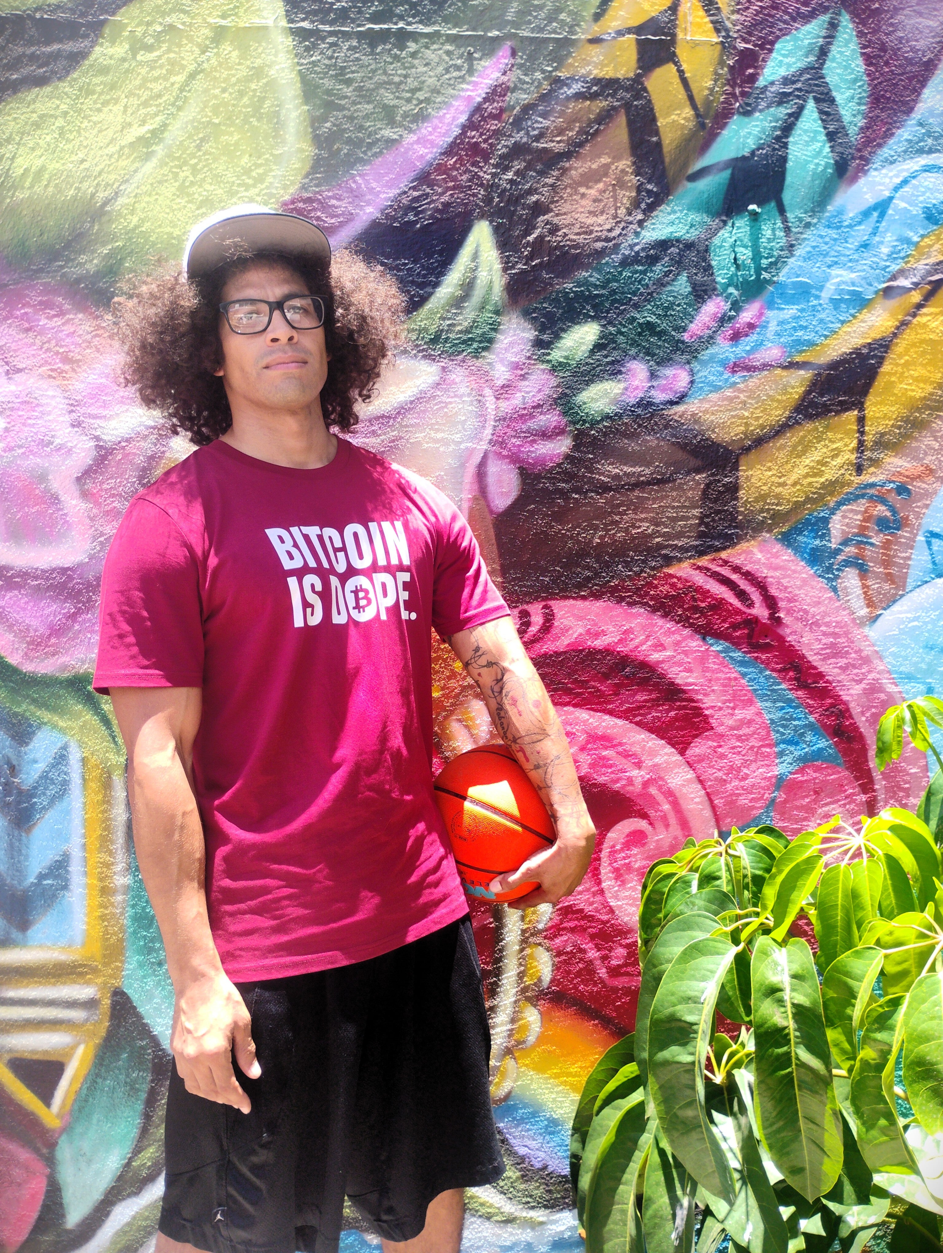 Bitcoin is Dope Genesis Dr₿p Premium Tee Shirt Bitcoin Freedom Burgundy Edition 100% cotton